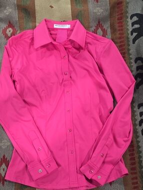 Girls Bright Pink Button-Down Shirt